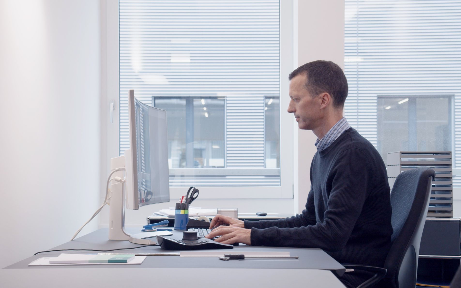 Man working on computer